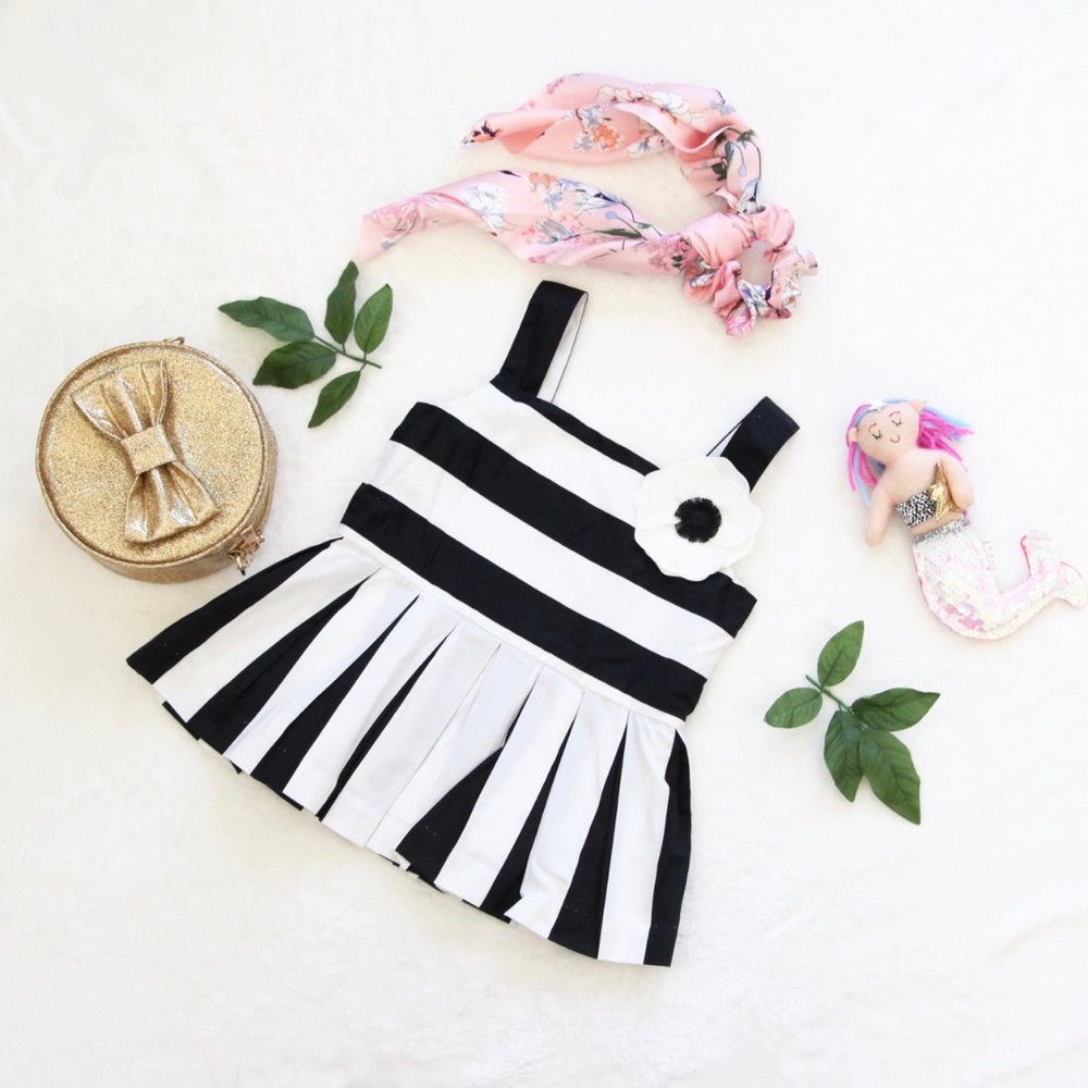 Janie and Jack Black and White Stripe Top